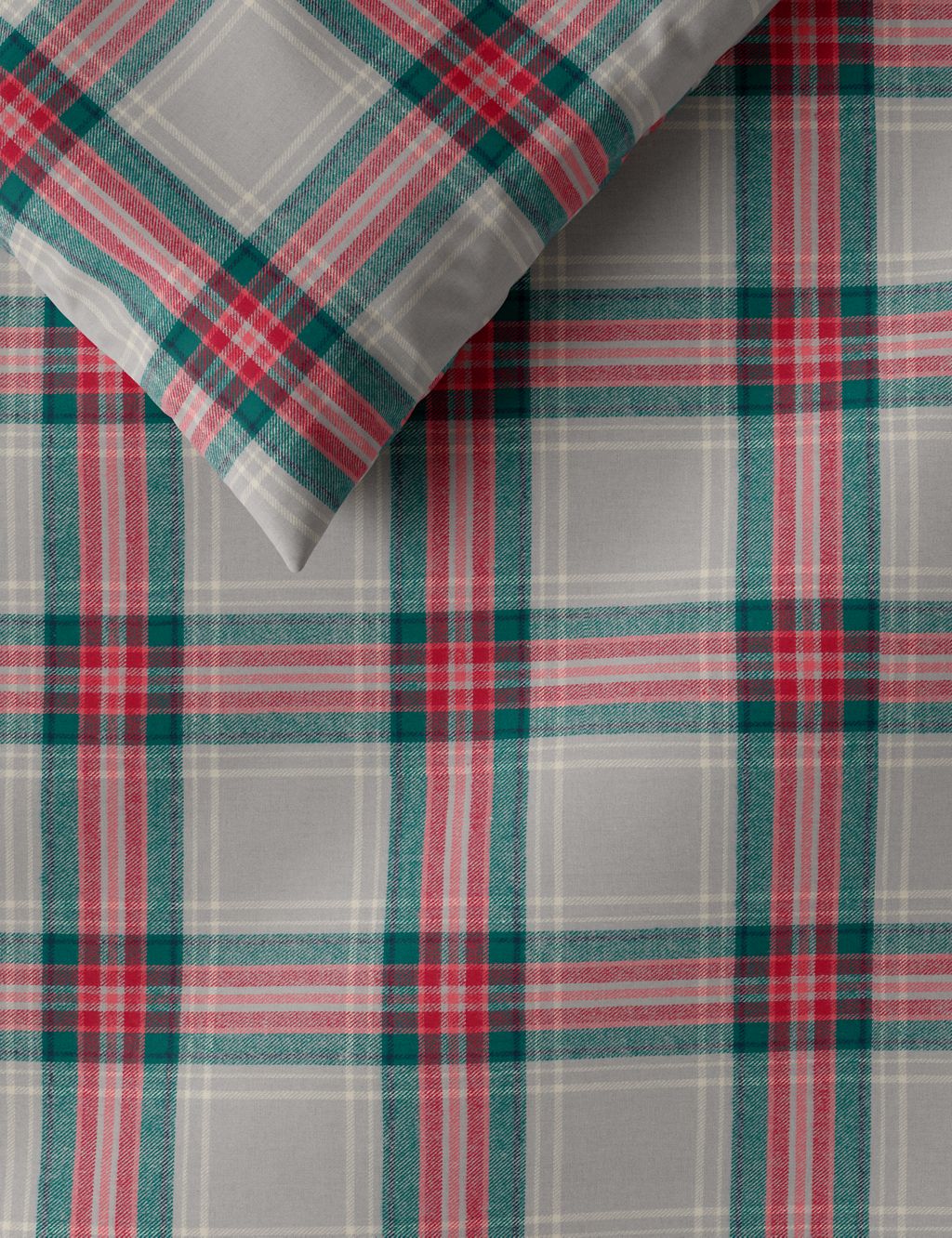 Brushed Cotton Checked Bedding Set 1 of 6