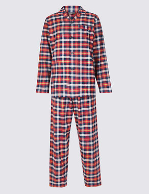 Brushed Cotton Checked Pyjama Set Image 2 of 4