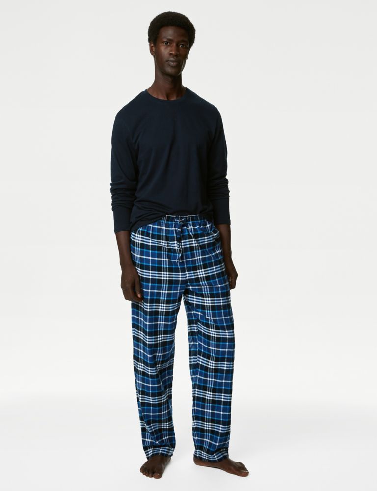 Brushed Cotton Woven Gingham Pajama Bottoms