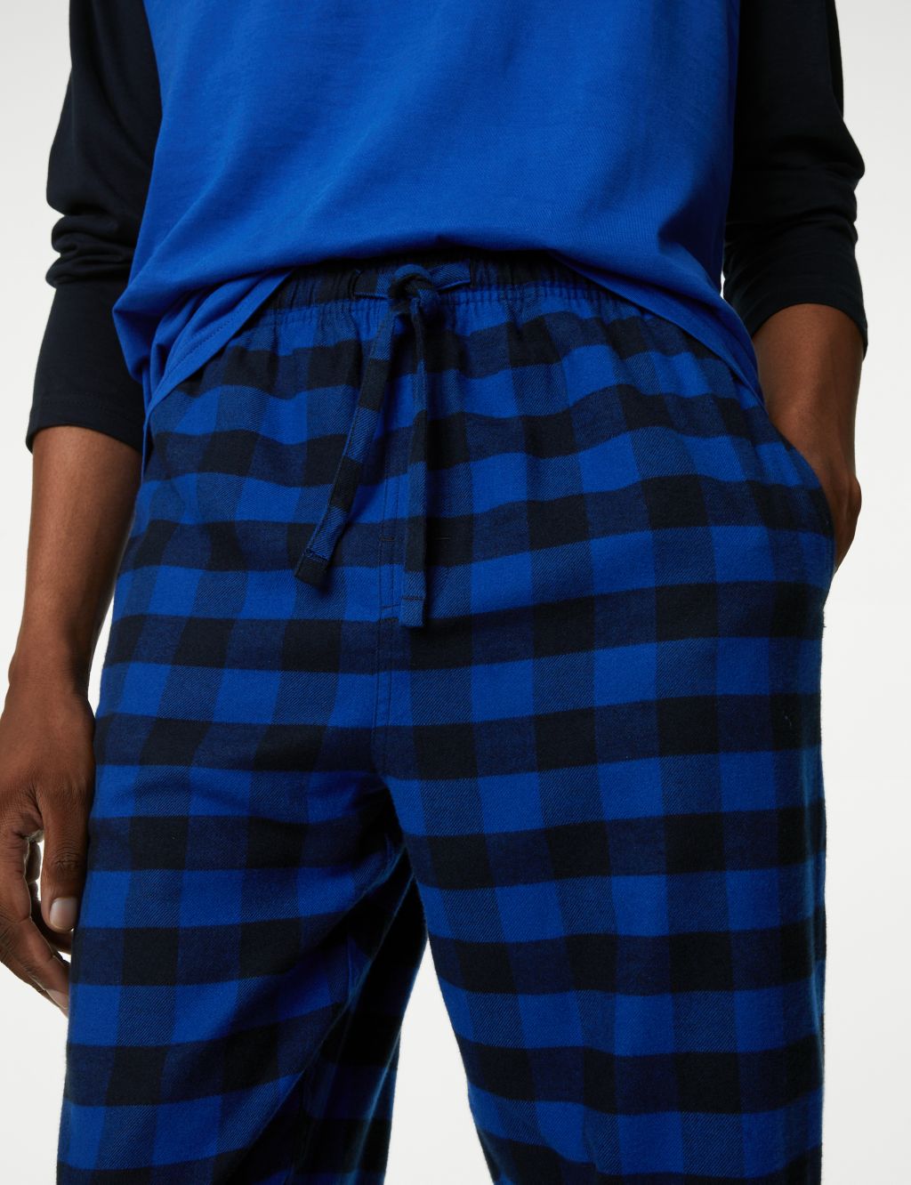 Blue Check Mens Cotton Flannel/brush Cotton PJ Pyjama Set Pj's Pyjamas PJ  Sizes S-4XL newmont Brushed Cotton Traditional Style Pjs -  Canada