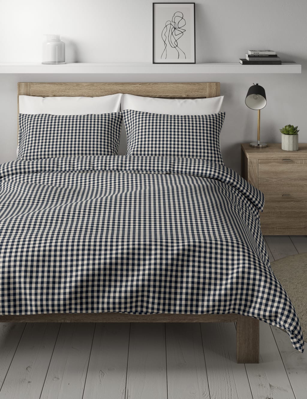 Brushed Cotton Gingham Bedding Set M&S