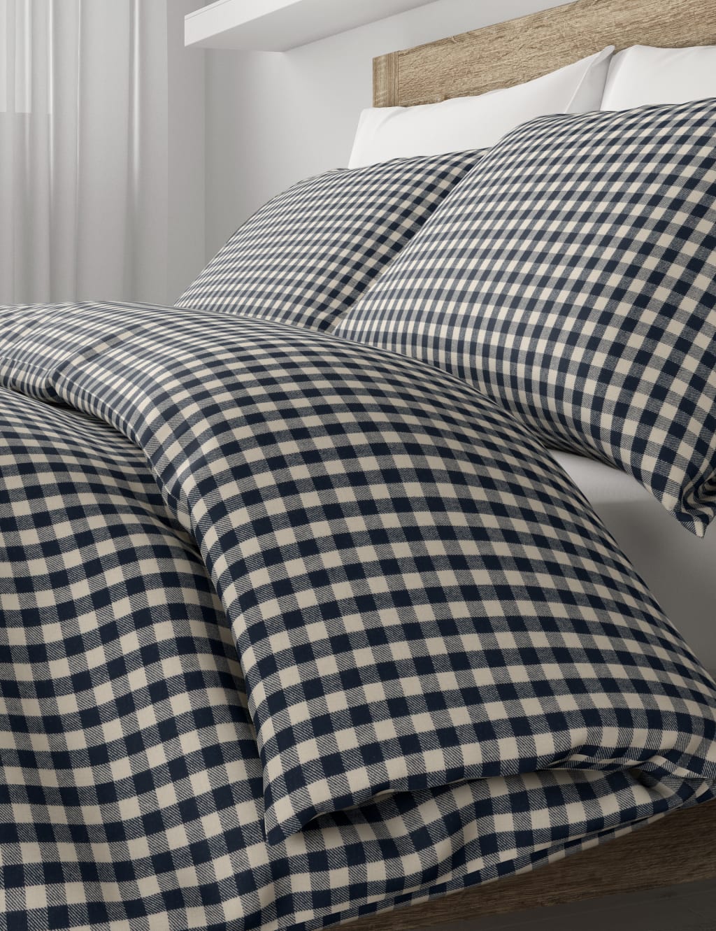 Brushed Cotton Gingham Bedding Set M&S
