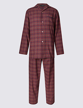 Brushed Cotton Stay Soft Checked Pyjamas Image 2 of 4