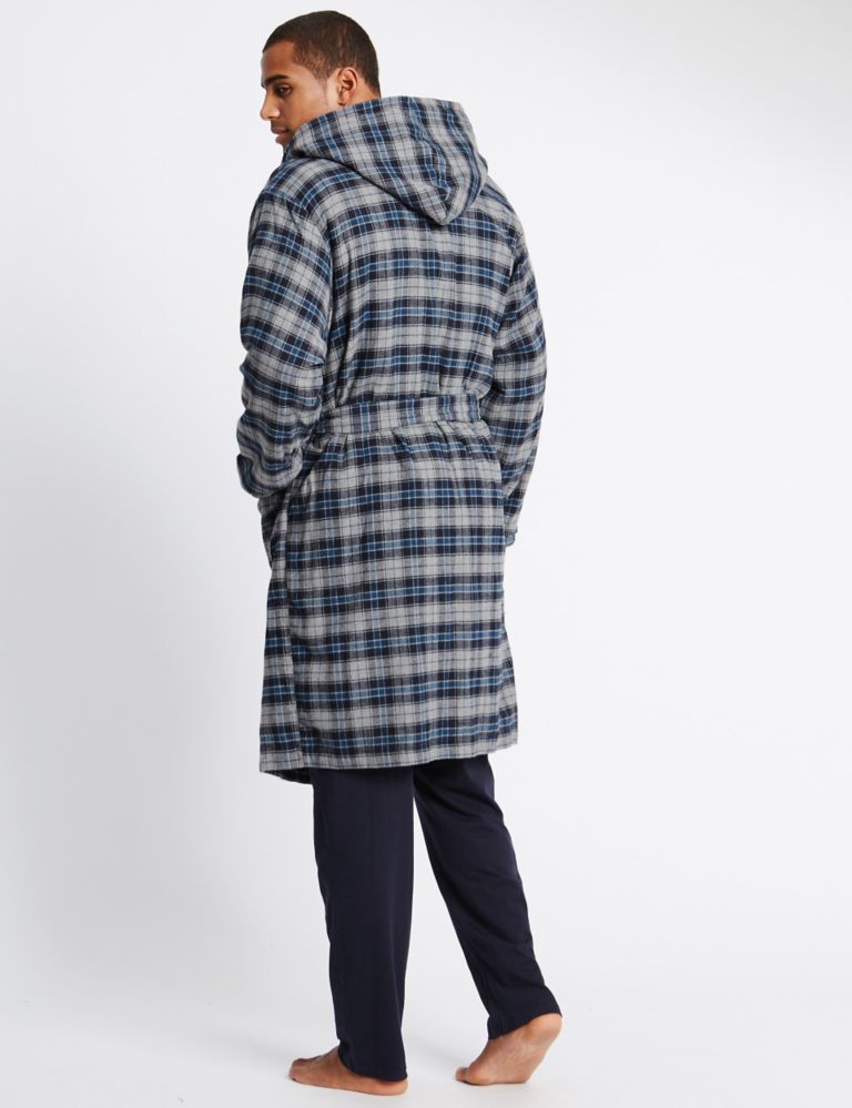Brushed Cotton with Fleece Lining Checked Gown 3 of 3