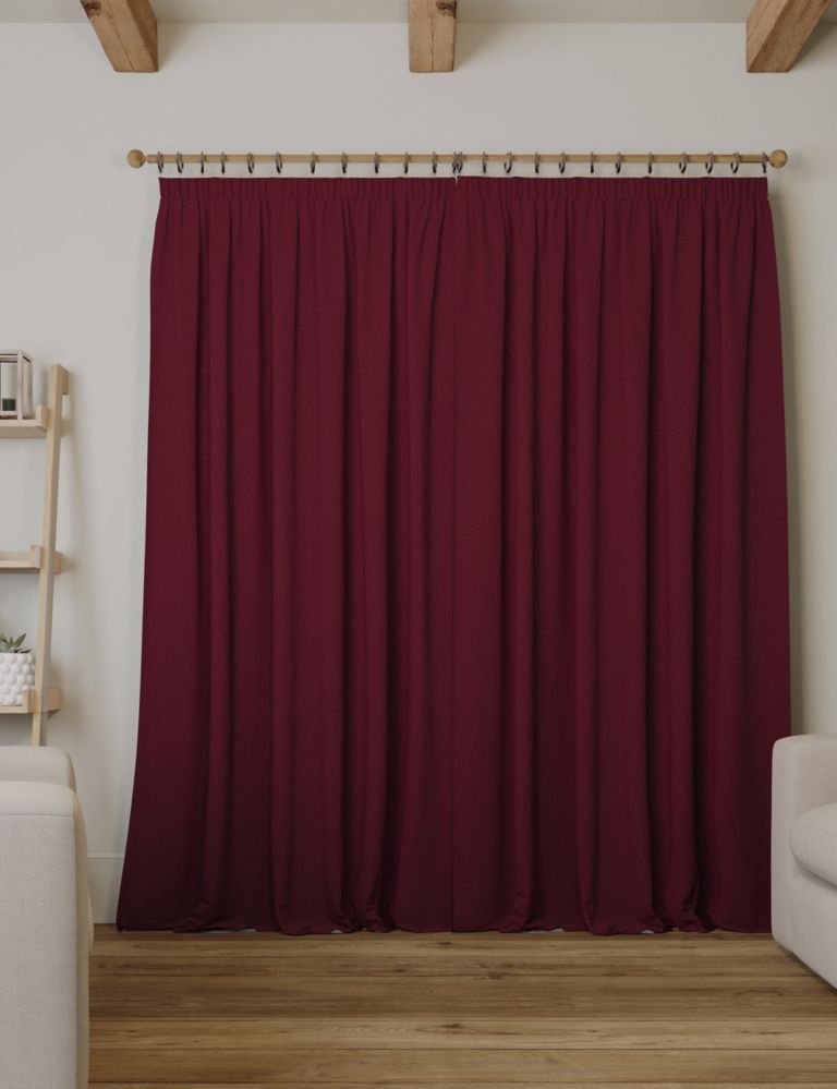 Brushed Pencil Pleat Blackout Temperature Smart Curtains 4 of 7