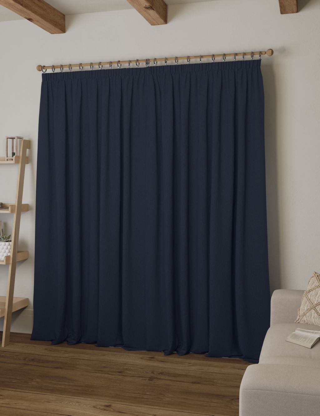 Brushed Pencil Pleat Blackout Temperature Smart Curtains 6 of 7