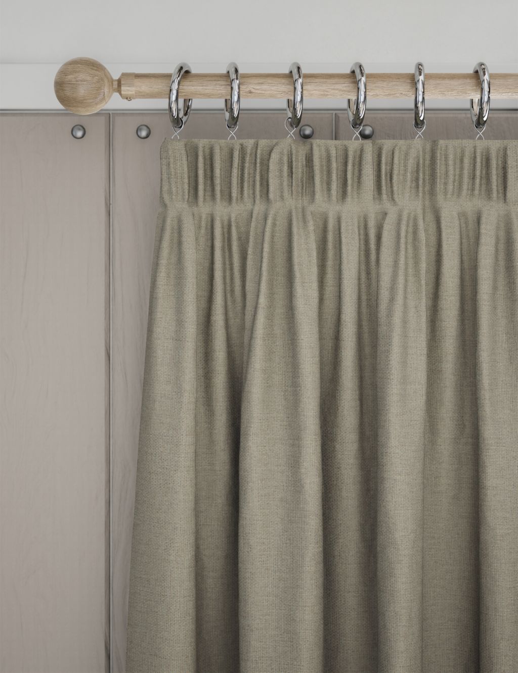 Brushed Pencil Pleat Blackout Temperature Smart Curtains 3 of 5