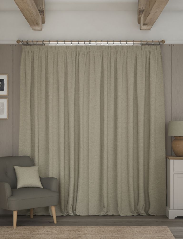 Brushed Pencil Pleat Blackout Temperature Smart Curtains 4 of 5