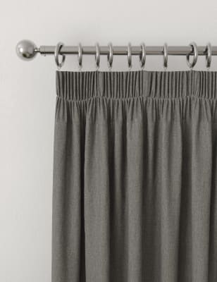 Brushed Pencil Pleat Blackout Temperature Smart Curtains | M&S ...