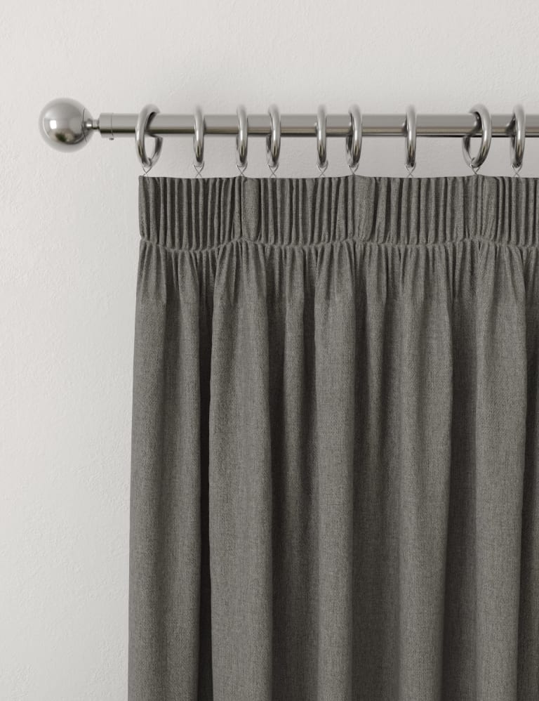 Brushed Pencil Pleat Blackout Thermal Curtains M&S Collection M&S