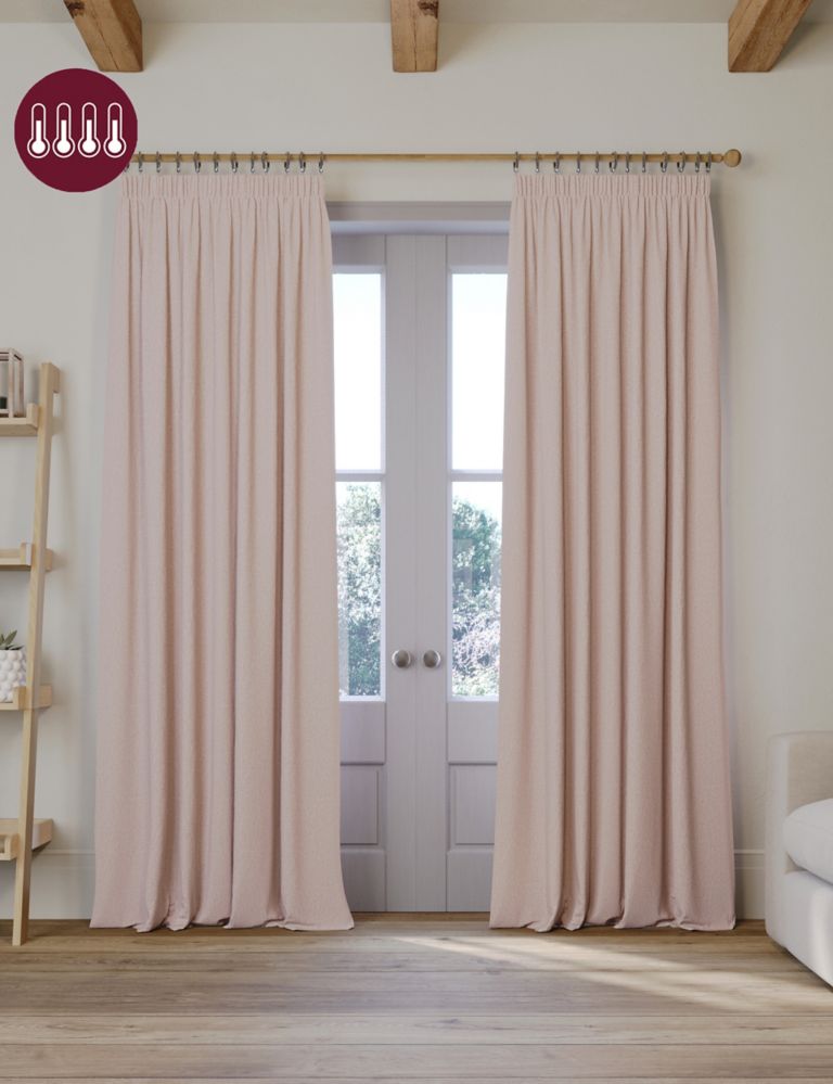 Brushed Pencil Pleat Blackout Ultra Temperature Smart Curtains 2 of 4