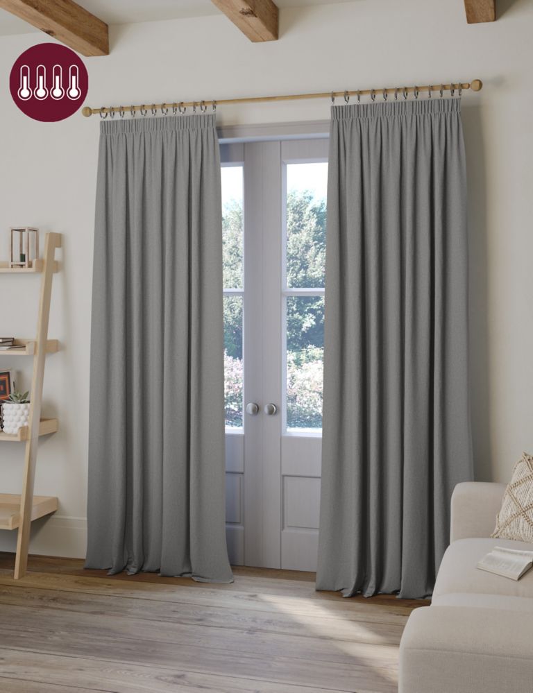 Brushed Pencil Pleat Blackout Ultra Temperature Smart Curtains 2 of 5