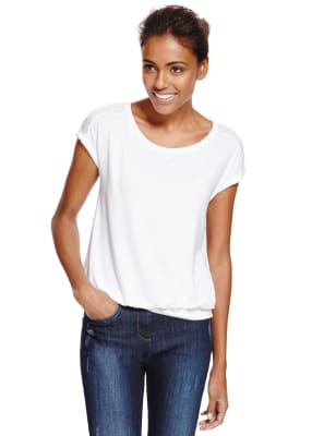 Bubble Hem Short Sleeve T-Shirt | Mu0026S Collection | Mu0026S