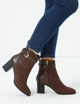 M&s blue suede ankle boots sale