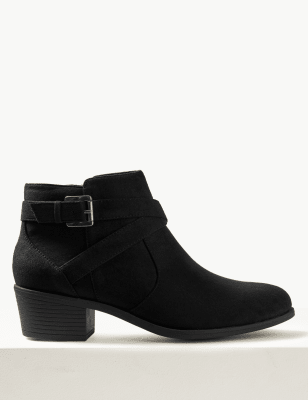 Buckle Block Heel Ankle Boots Image 2 of 6