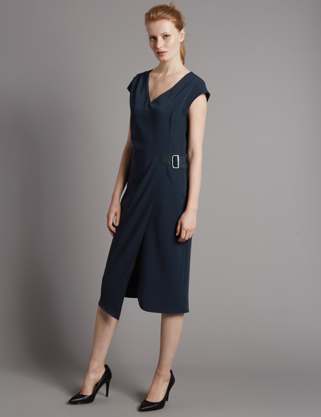 Buckle Cap Sleeve Shift Dress Autograph M&S
