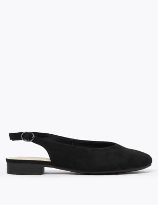 m&s black flat shoes