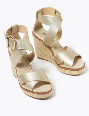 Buckle Strappy Wedge Espadrilles Image 2 of 4