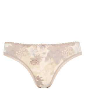 Burnout Floral Brazilian Knickers with Modal Image 2 of 3