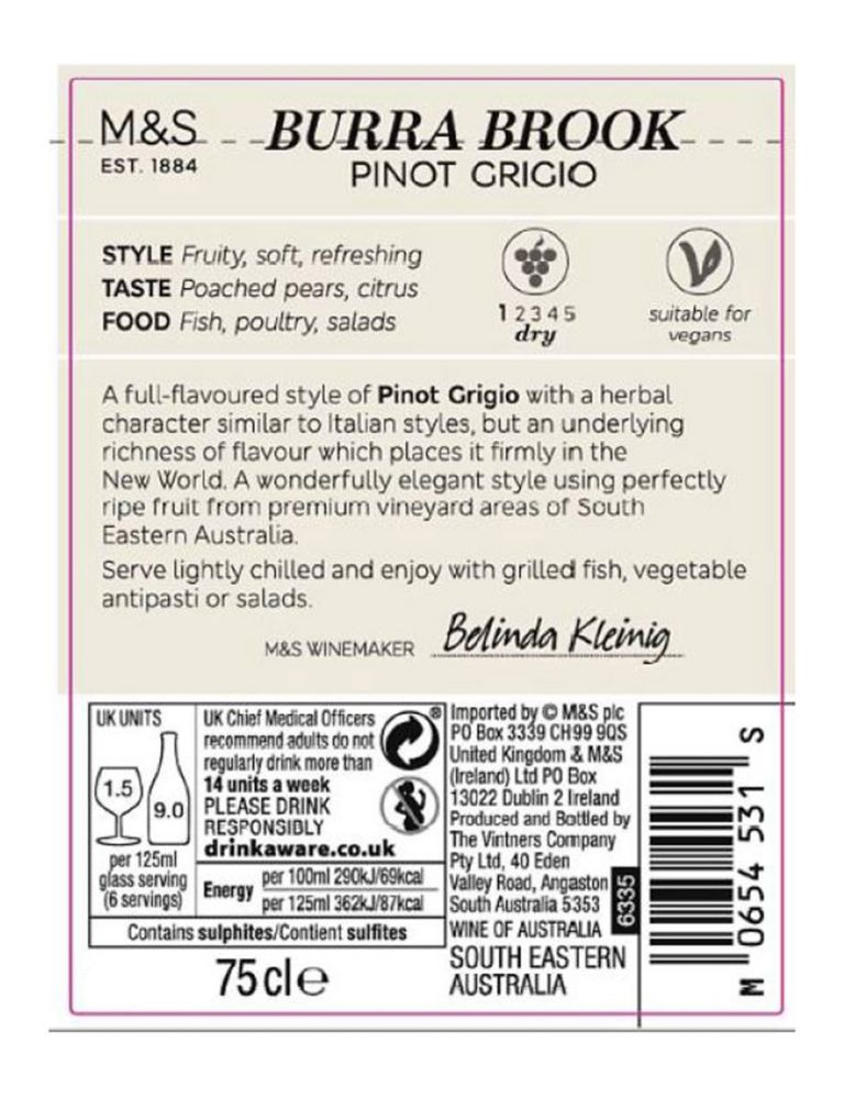 Burra Brook Pinot Grigio - Case of 6 2 of 2