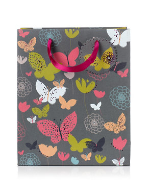 Butterflies & Floral Medium Gift Bag Image 2 of 3