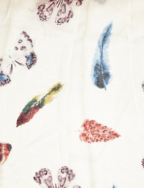 Butterfly & Feather Print Scarf Image 2 of 3