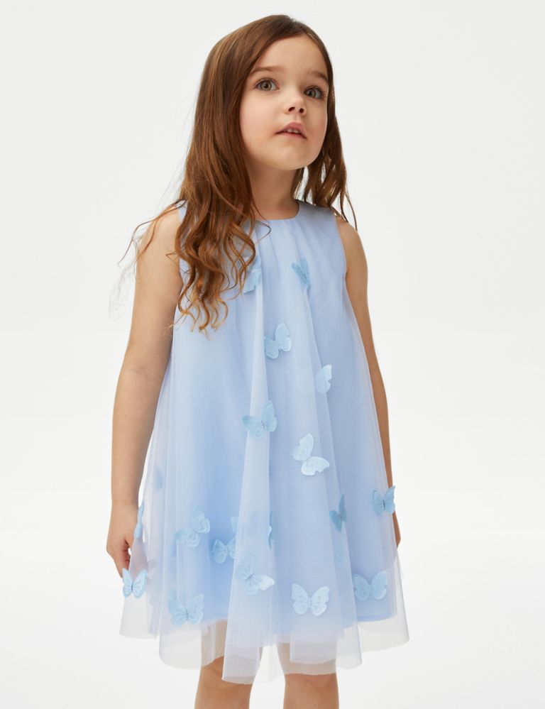 Butterfly Applique Dress (2-7 Yrs) 1 of 4