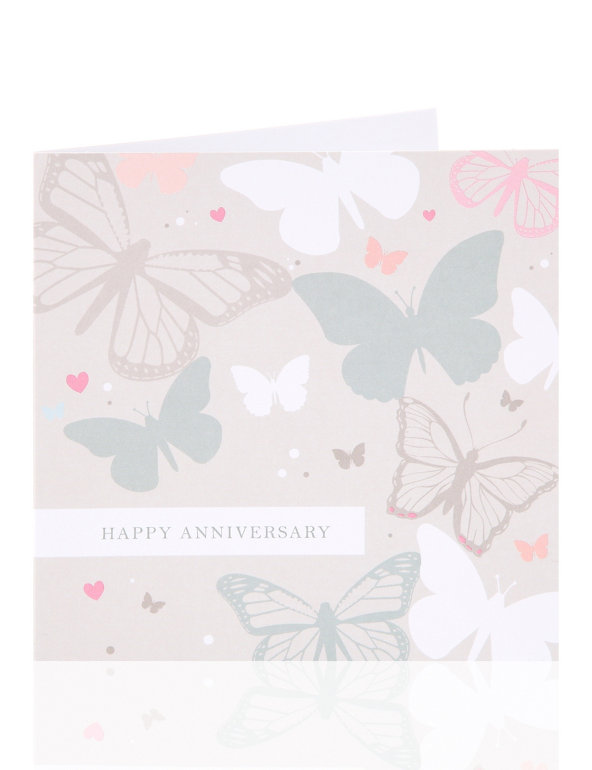 Butterfly Happy Anniversary Greeting Card Image 1 of 2