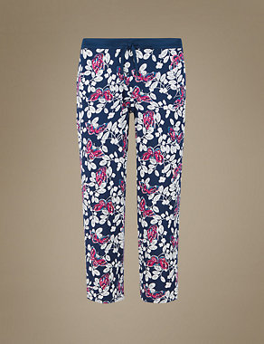 Butterfly Print Cropped Pyjama Bottoms Image 2 of 4