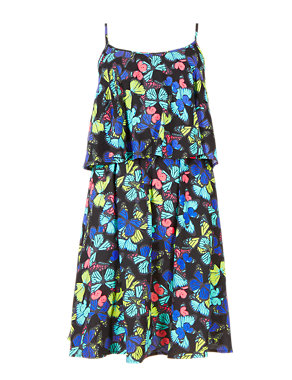 Butterfly Print Fit & Flare Beach Dress Image 2 of 4