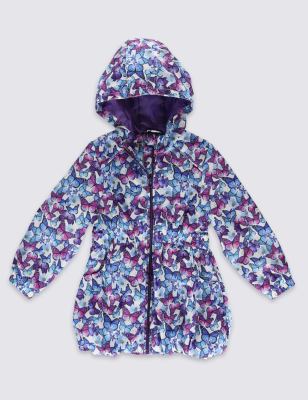 Butterfly Print Hooded Mac 1 7 Years M S