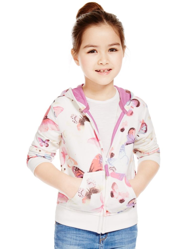 Butterfly Print Hooded Top (1-7 Years) 1 of 3