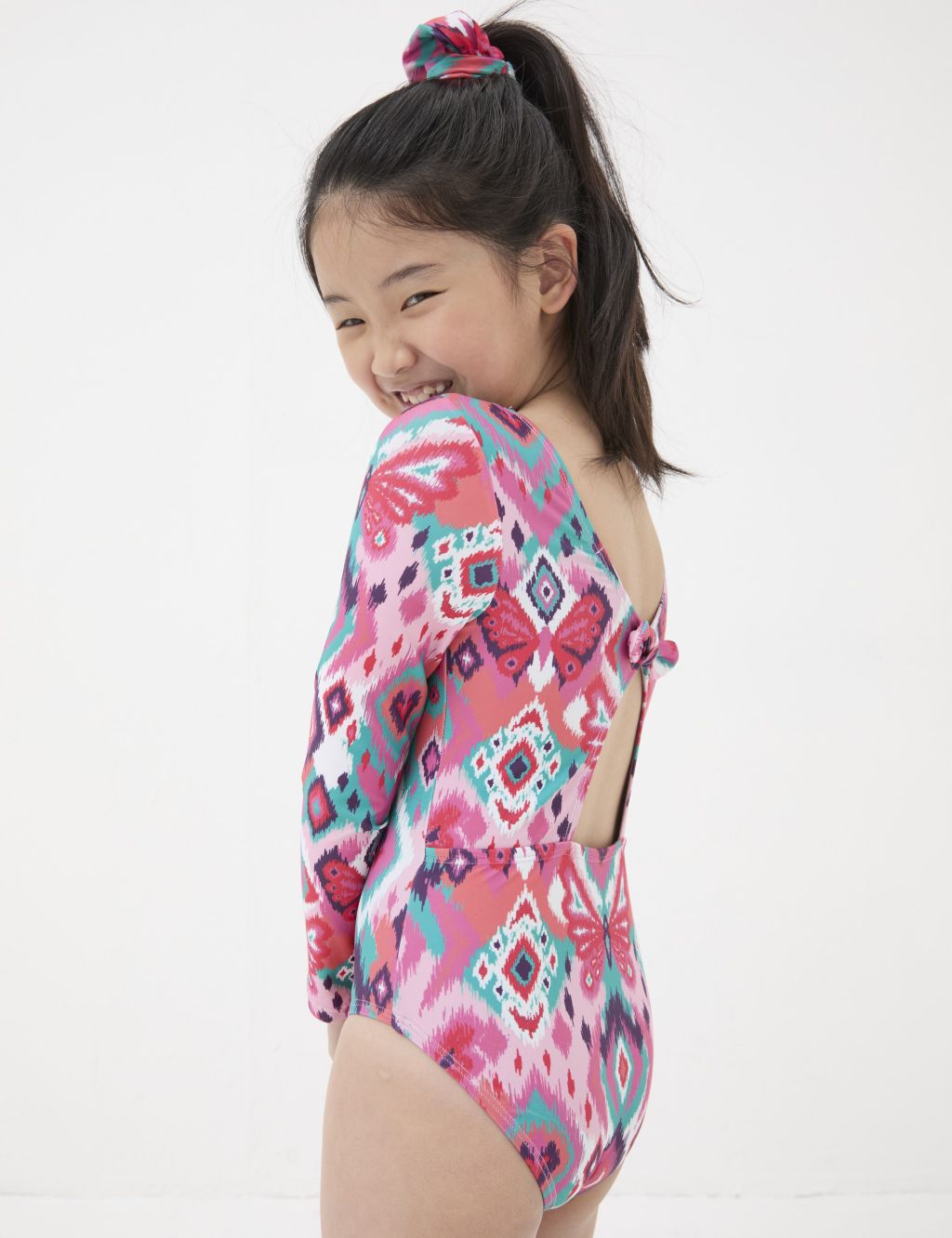 Butterfly Print Long Sleeve Swimsuit (3-13 Yrs) 2 of 4