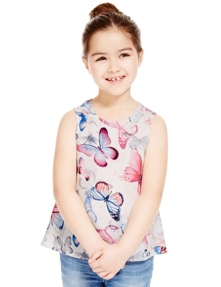 Butterfly Print Shell Top (1-7 Years) 1 of 3