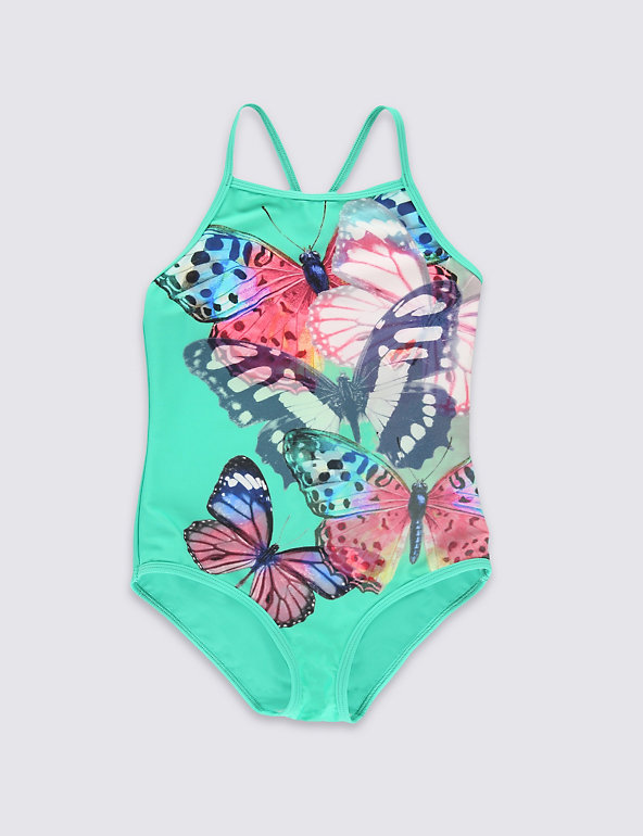 Butterfly Print Swimsuit with Lycra® Xtra Life™ (3-14 Years) Image 1 of 2