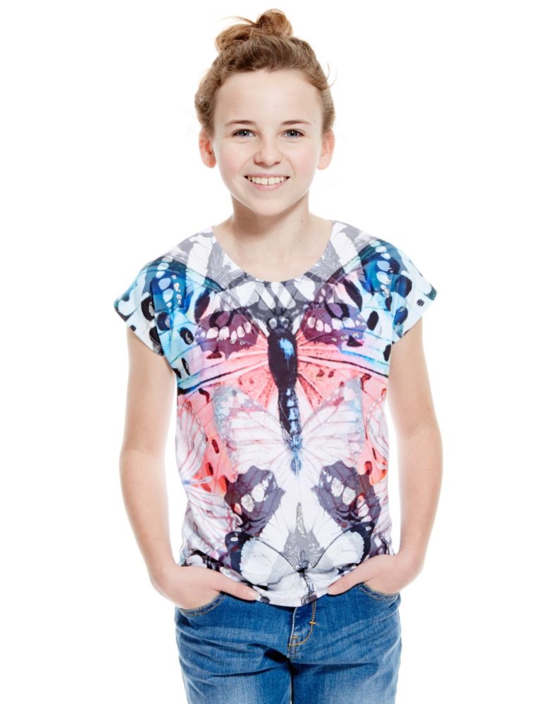 Butterfly Print T-Shirt (5-14 Years) 1 of 3