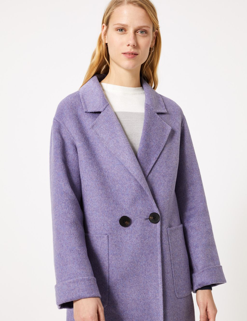 Button Detailed Double Breasted Overcoat | M&S Collection | M&S