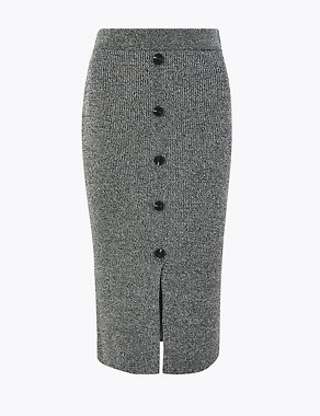 Button Detailed Pencil Skirt Image 2 of 4
