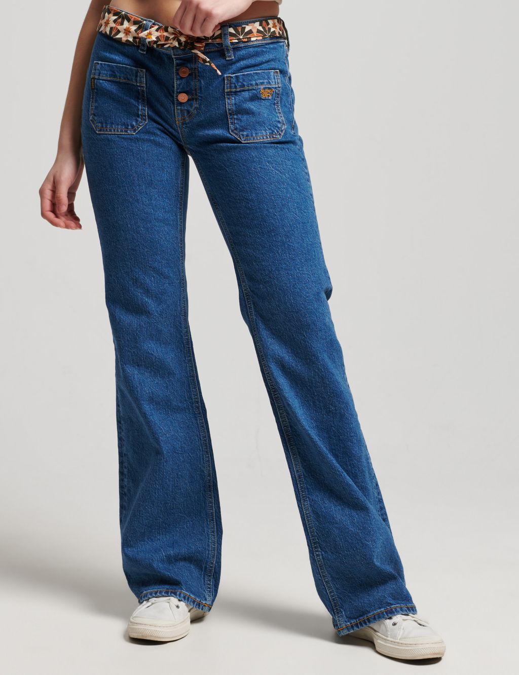 Button Front Flared Jeans 1 of 8