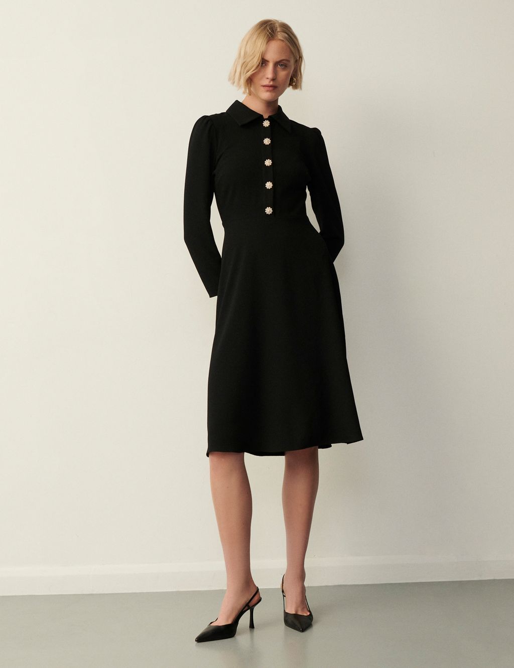 Button Front Midi Shirt Dress | Finery London | M&S