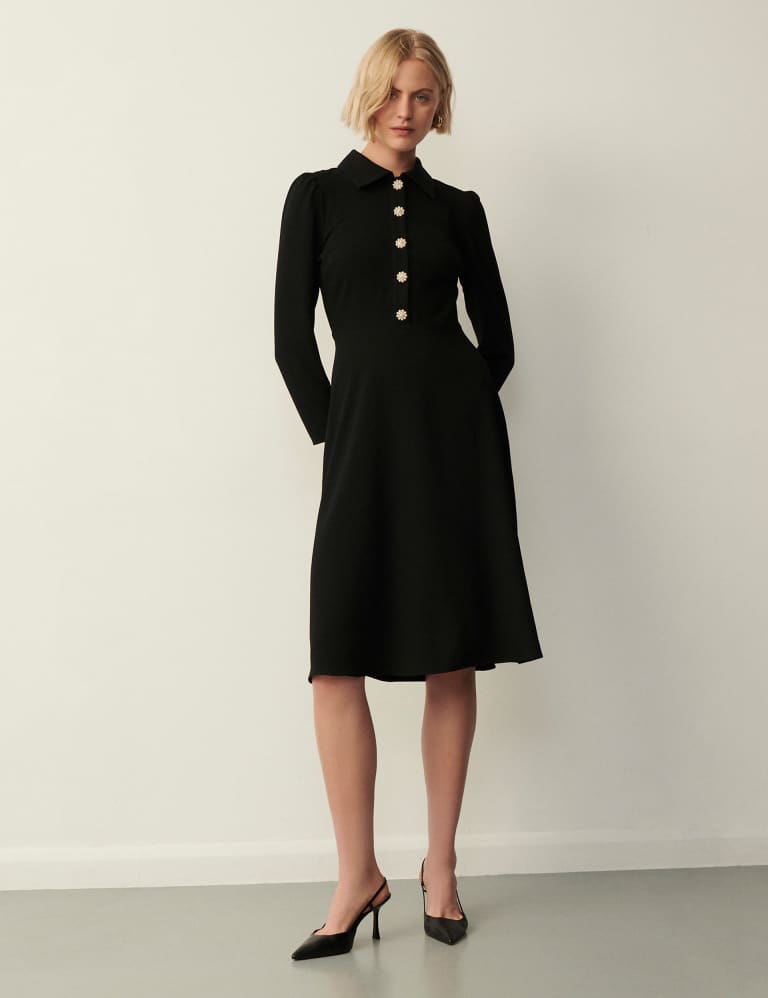 Button Front Midi Shirt Dress 1 of 4