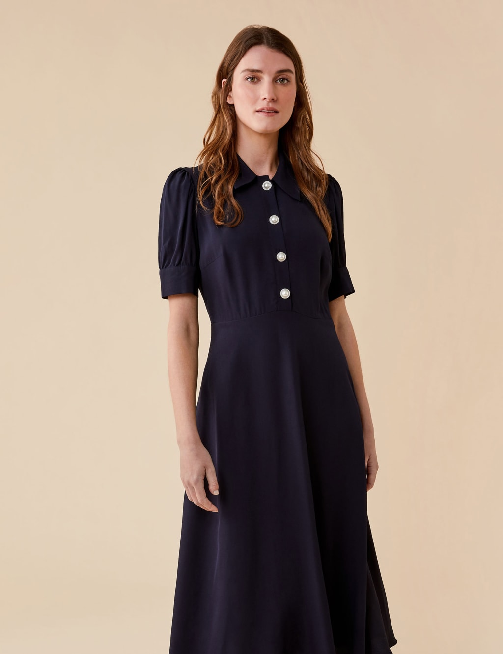 Button Front Midi Waisted Dress | Finery London | M&S