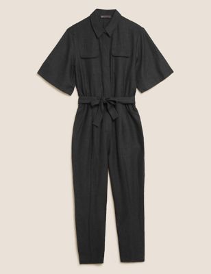Button Front Utility Jumpsuit Image 2 of 5