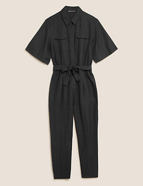 Button Front Utility Jumpsuit Image 2 of 5