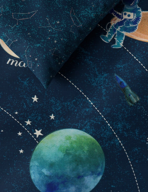 Space Glow In The Dark Reversible Bedding Set Ms