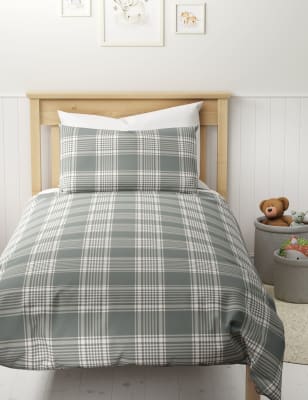 

Cotton Blend Checked Bedding Set - Grey Mix, Grey Mix