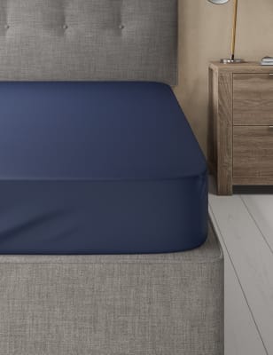 

M&S Collection Comfortably Cool Lyocell Rich Fitted Sheet - Navy, Navy