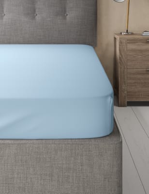 

M&S Collection Comfortably Cool Lyocell Rich Fitted Sheet - Powder Blue, Powder Blue