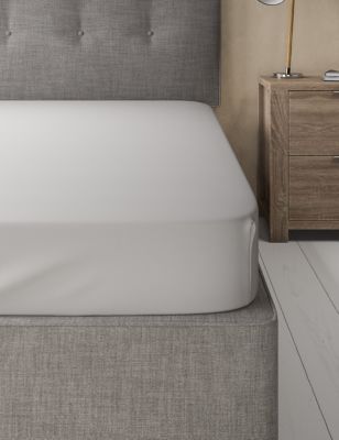 M&S Comfortably Cool Lyocell Rich Fitted Sheet - SGL - Light Grey, Light Grey,Powder Blue,White,Teal