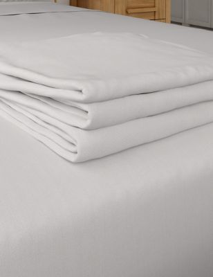 M&S Comfortably Cool Lyocell Rich Flat Sheet - 6FT - Light Grey, Light Grey,Powder Blue,White,Cream,